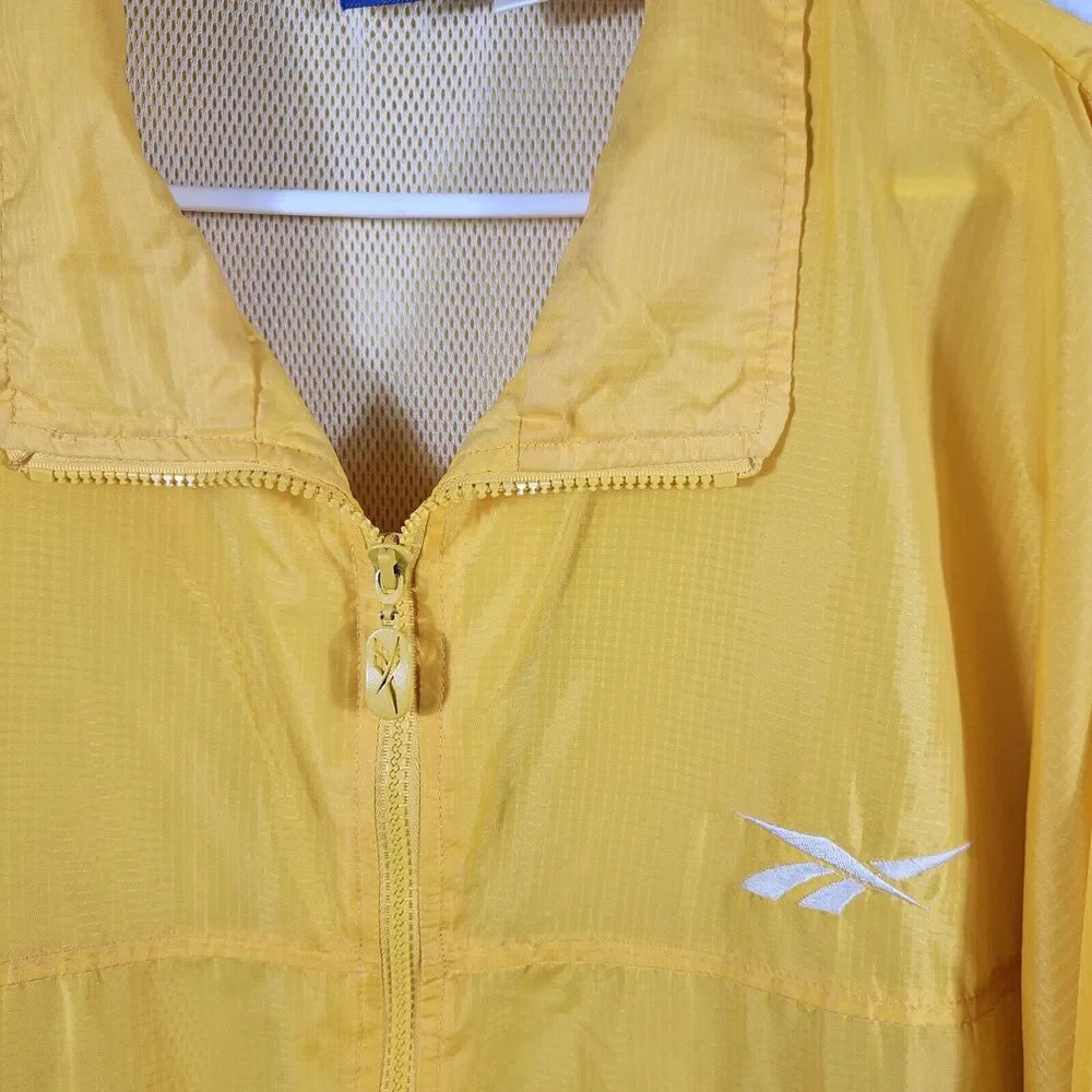 Vintage 90’s Reebok Windbreaker 1/2 Zip Jacket Yellow Size XL - Picture 3 of 6